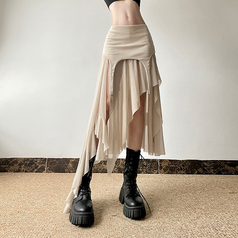 Women's Summer Solid Color Street Fashion High Skirts