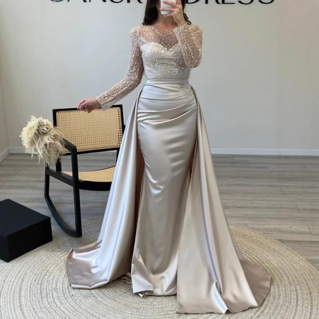 Women's Banquet Long-sleeved Elegant Host Temperament Queen Dresses