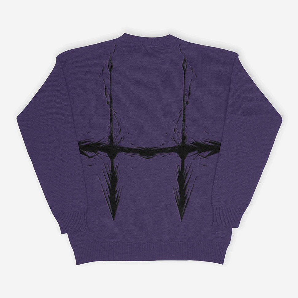 Gothic Cartoon Pattern Hip Hop Knitted Sweaters