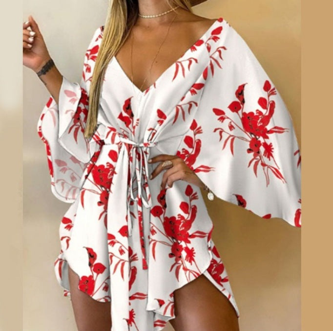 Autumn Sexy Irregular Batwing Sleeve Dress Dresses