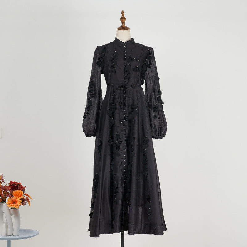 Women's Fresh Sweet Tridimensional Flower Decorative High Dresses