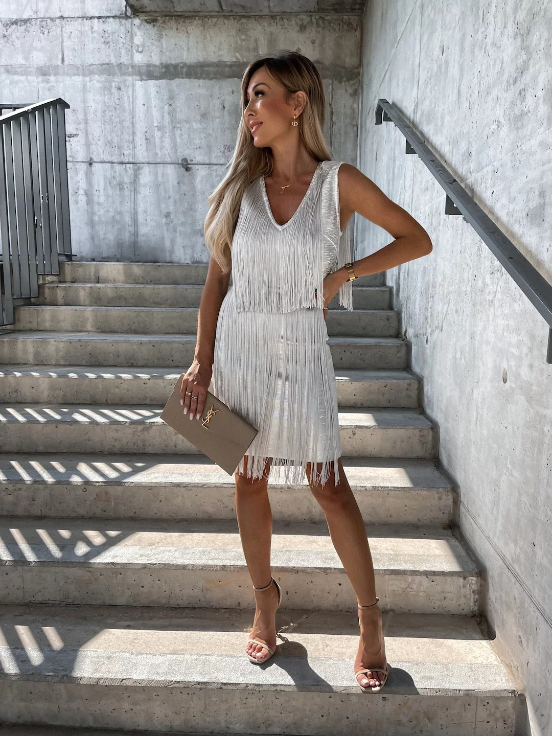 Women's Slim Fit Slimming Fringed Sheath Sexy Dress