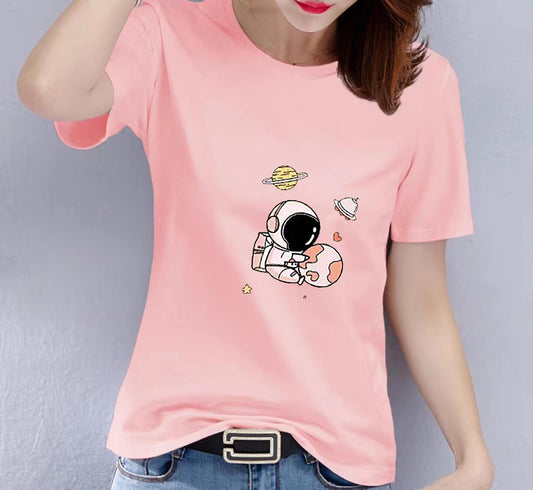 Women's T-shirt Summer Letters Korean Style Loose Blouses