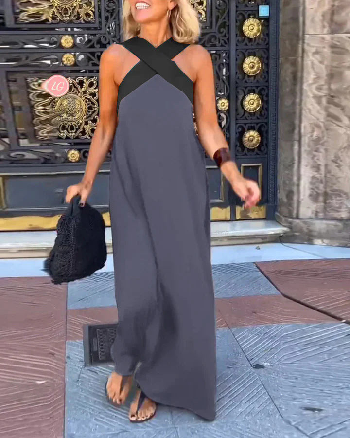 Women's Summer Long Cross Sexy Beauty Back Dress