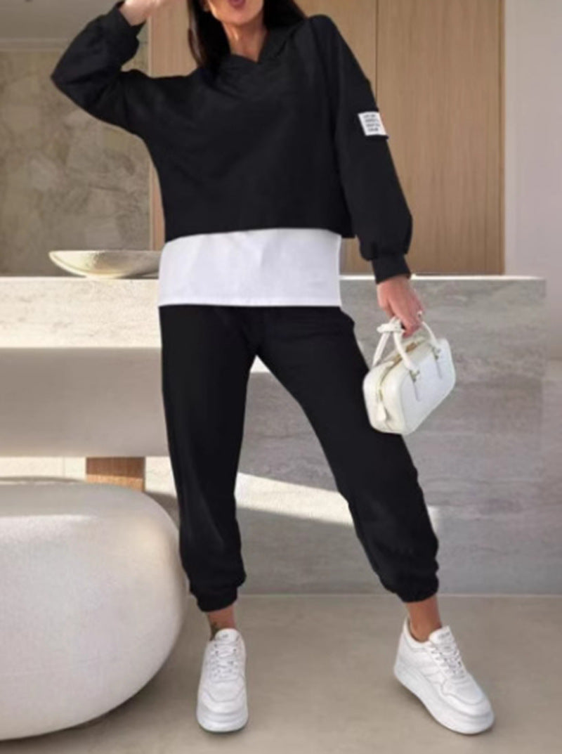 Women's Hooded Fashion Solid Color Casual Sports Suits