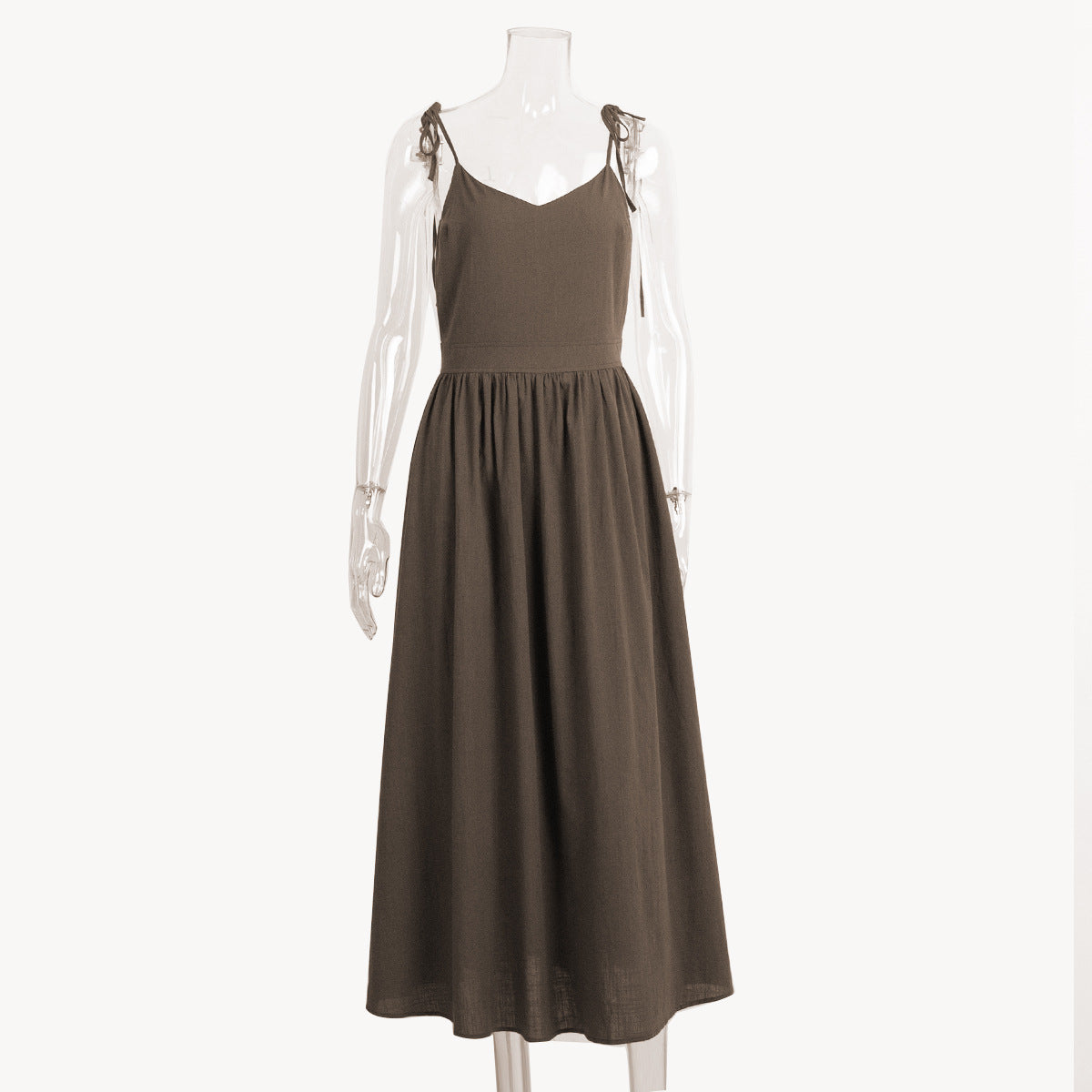 Women's Cotton With Shoulder Straps Spring Elegant Dresses