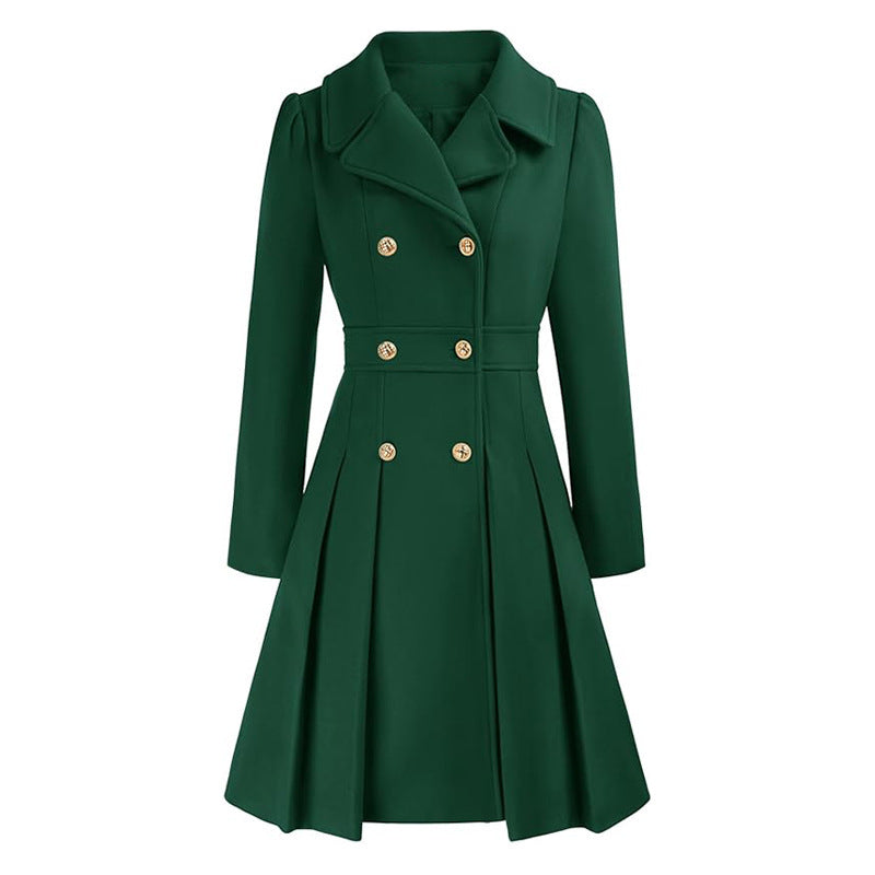 Women's Trench Lapel Double Breasted Pocket A- Coats