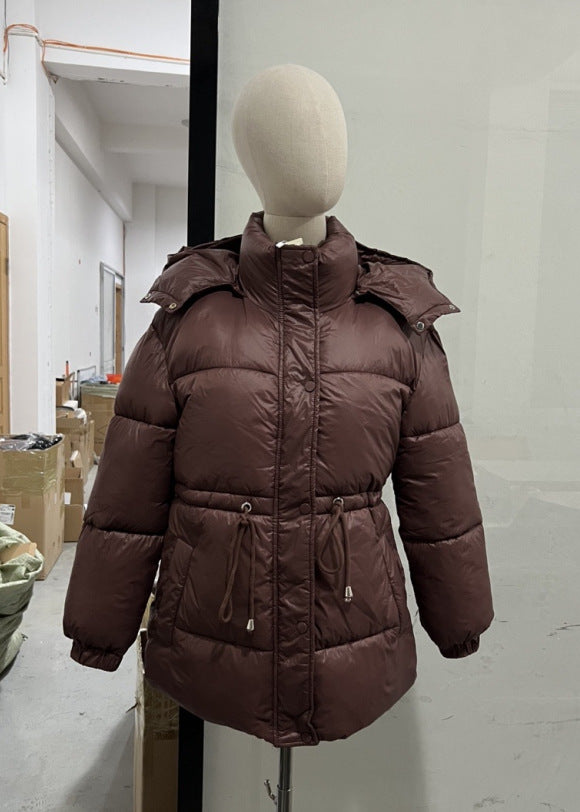 Comfortable Warm Stand Collar Drawstring Cotton Coats