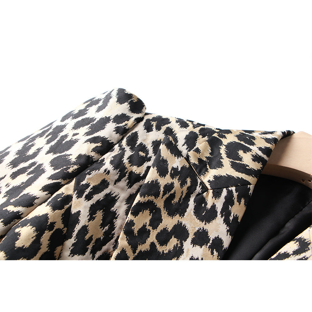 Retro Style Fashionable Fashion Leopard Print Blazers