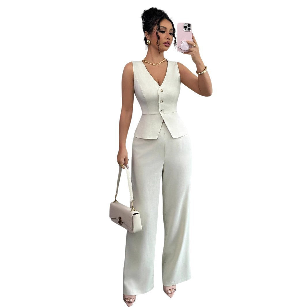Women's Summer Solid Color Sleeveless Slim Fit High Vests