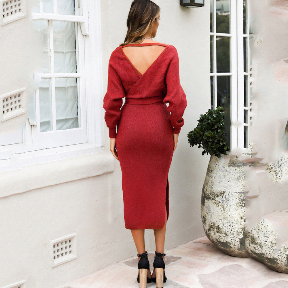 Fashionable Knitted Slim Fit Double Backless Slimming Skirts