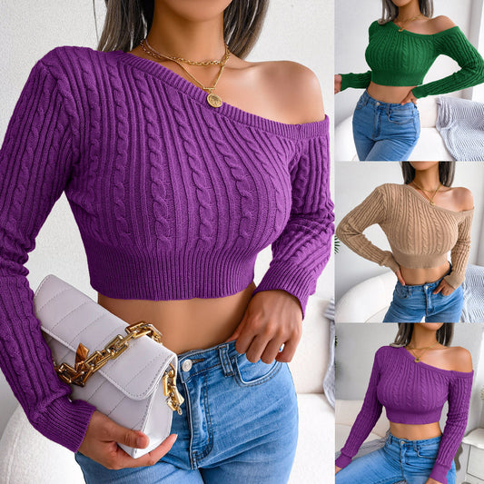Women's Fashion Twist Off Shoulder Long Sleeve Clothing