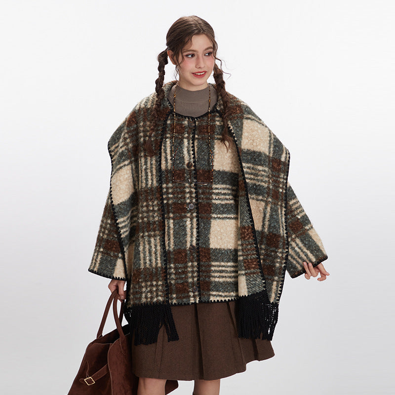 High Sense Scarf Collar Design Warm Fashionable Coats