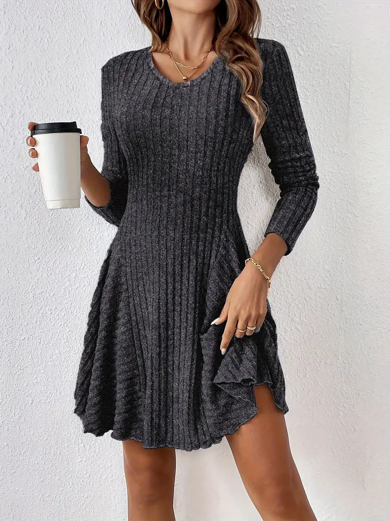 A- Line Style Fashionable Knitted Long Dress