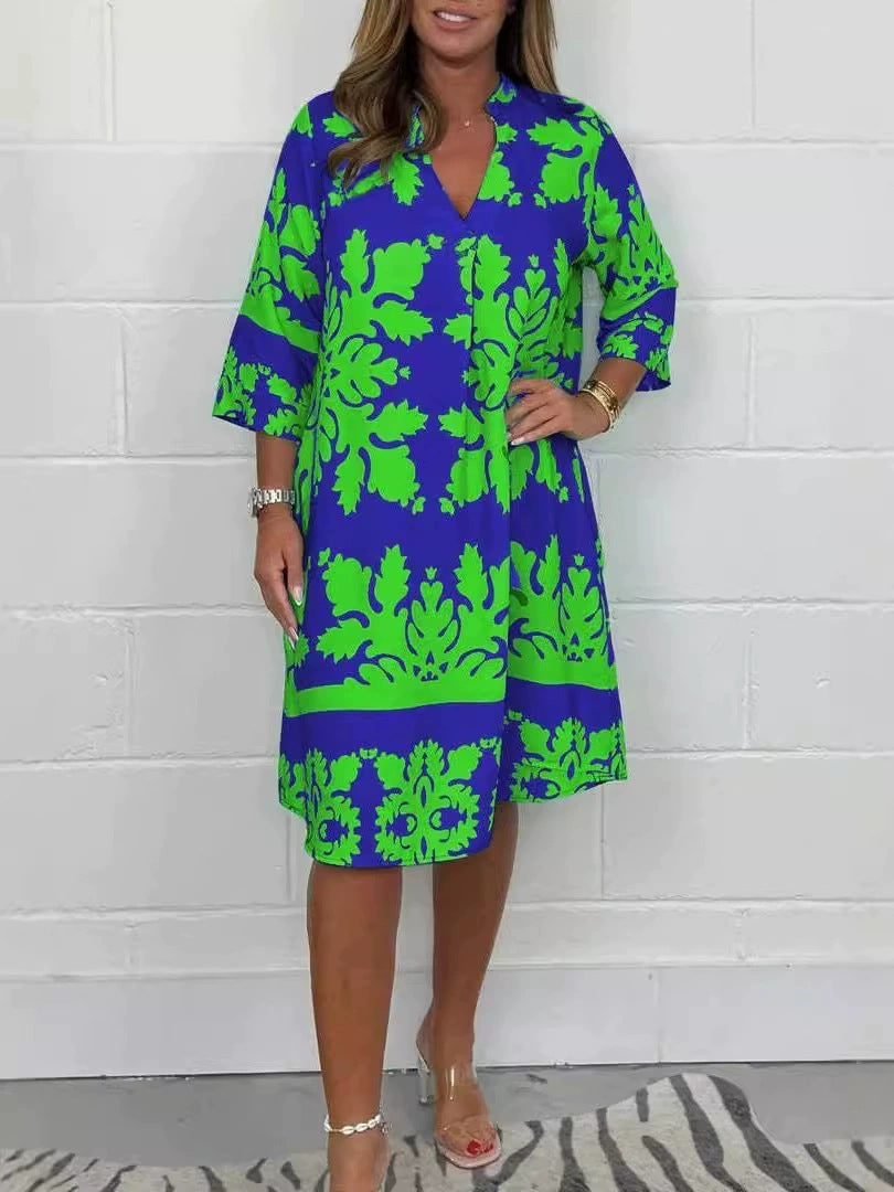 Glamorous Comfortable Women's Printed Sleeves Floral Dress