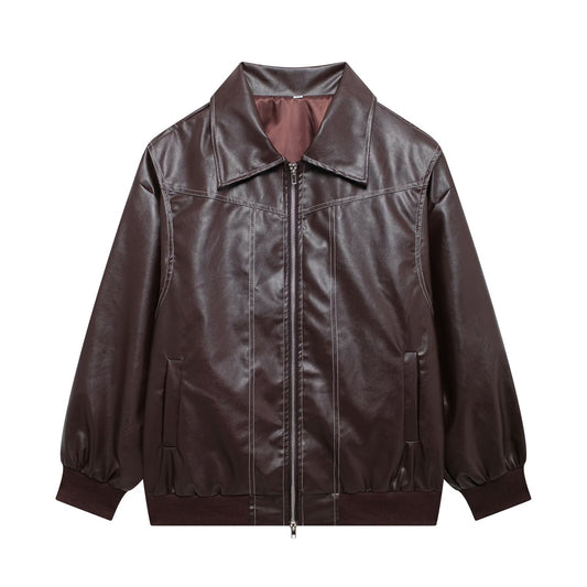Women's Autumn American Retro Lapel Leather Jackets