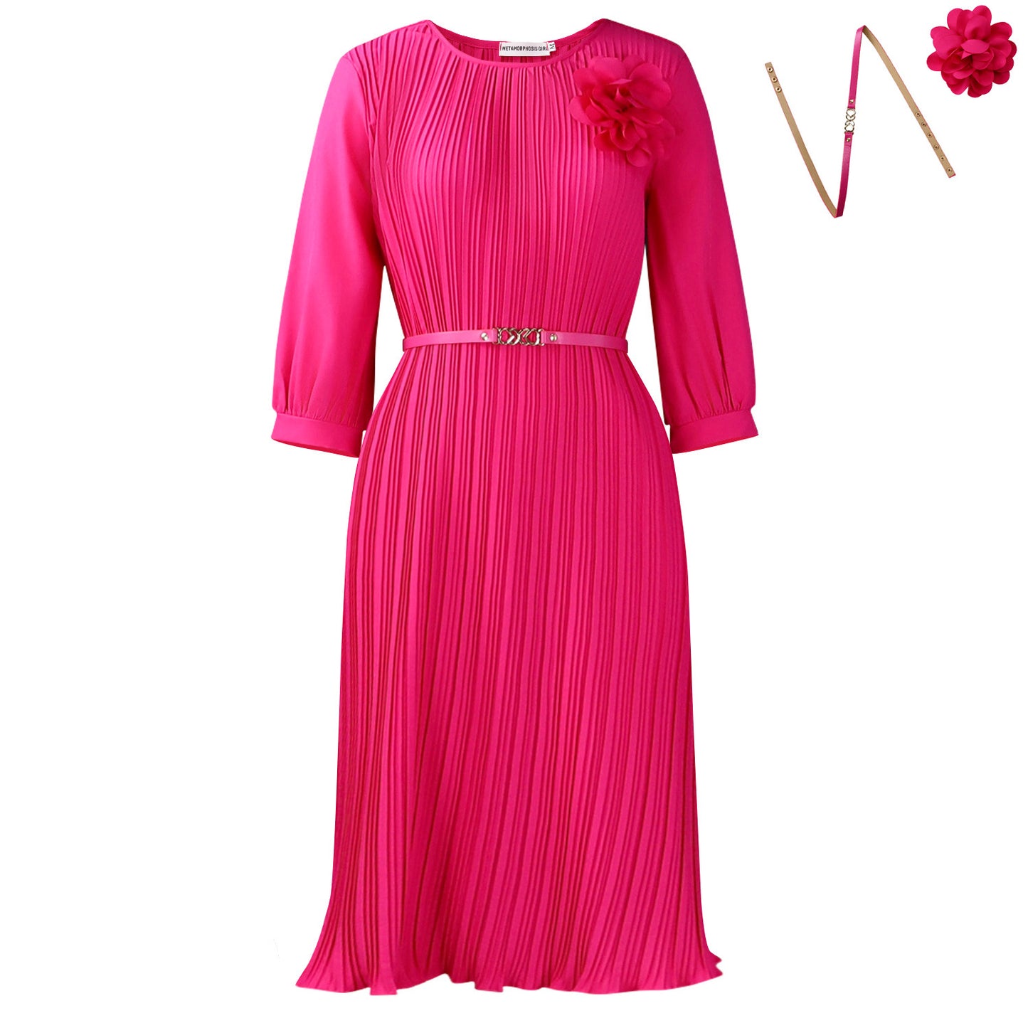 Women's Solid Color High Waist Ruffles Sheath Pencil Dress