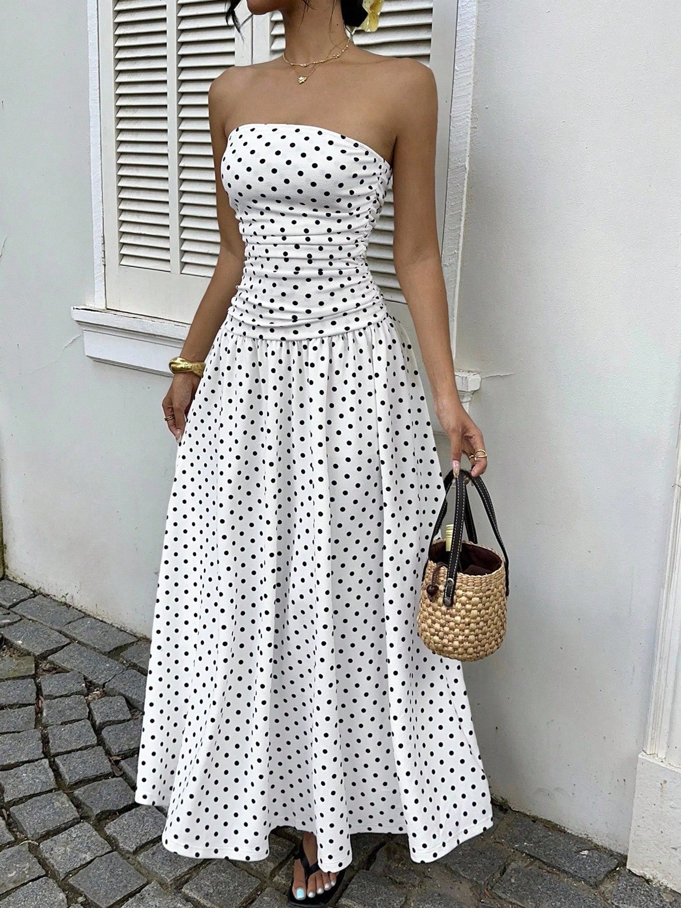 Sexy Polka Dot Elegant Waist Slimming Dress
