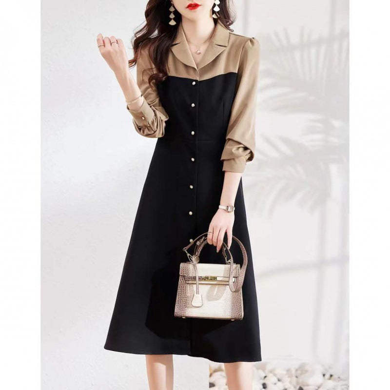 Women's Stylish Elegant Simple Stitching Design Fake Dresses