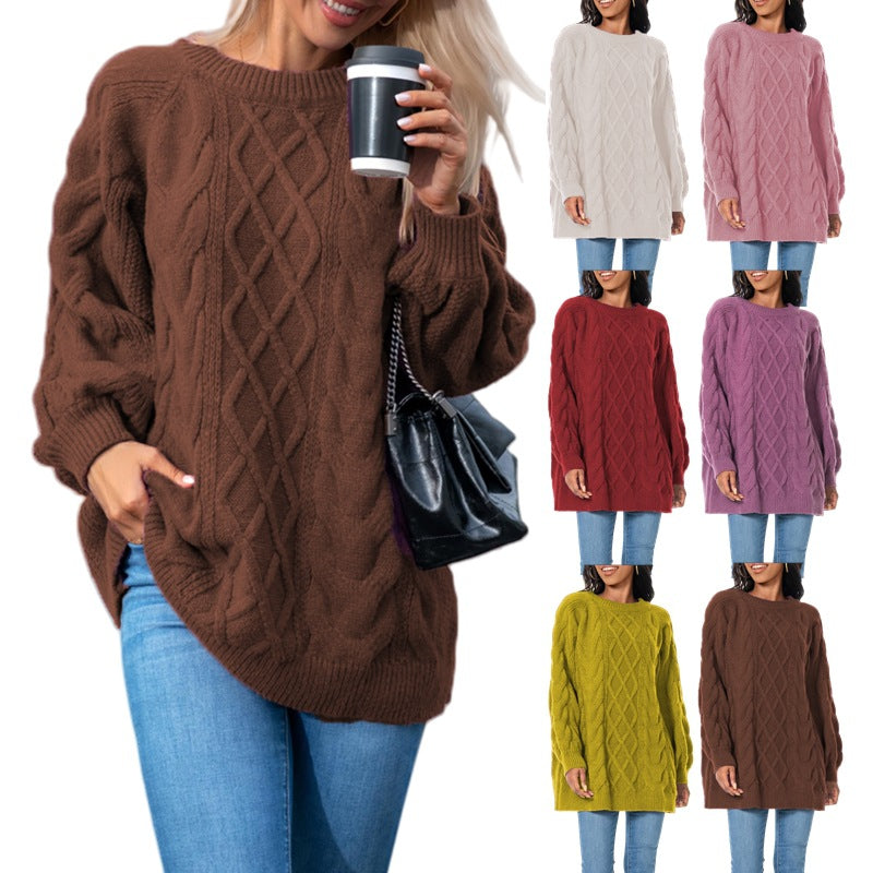 Thick Needle Pullover Twist Long Sleeves Sweaters
