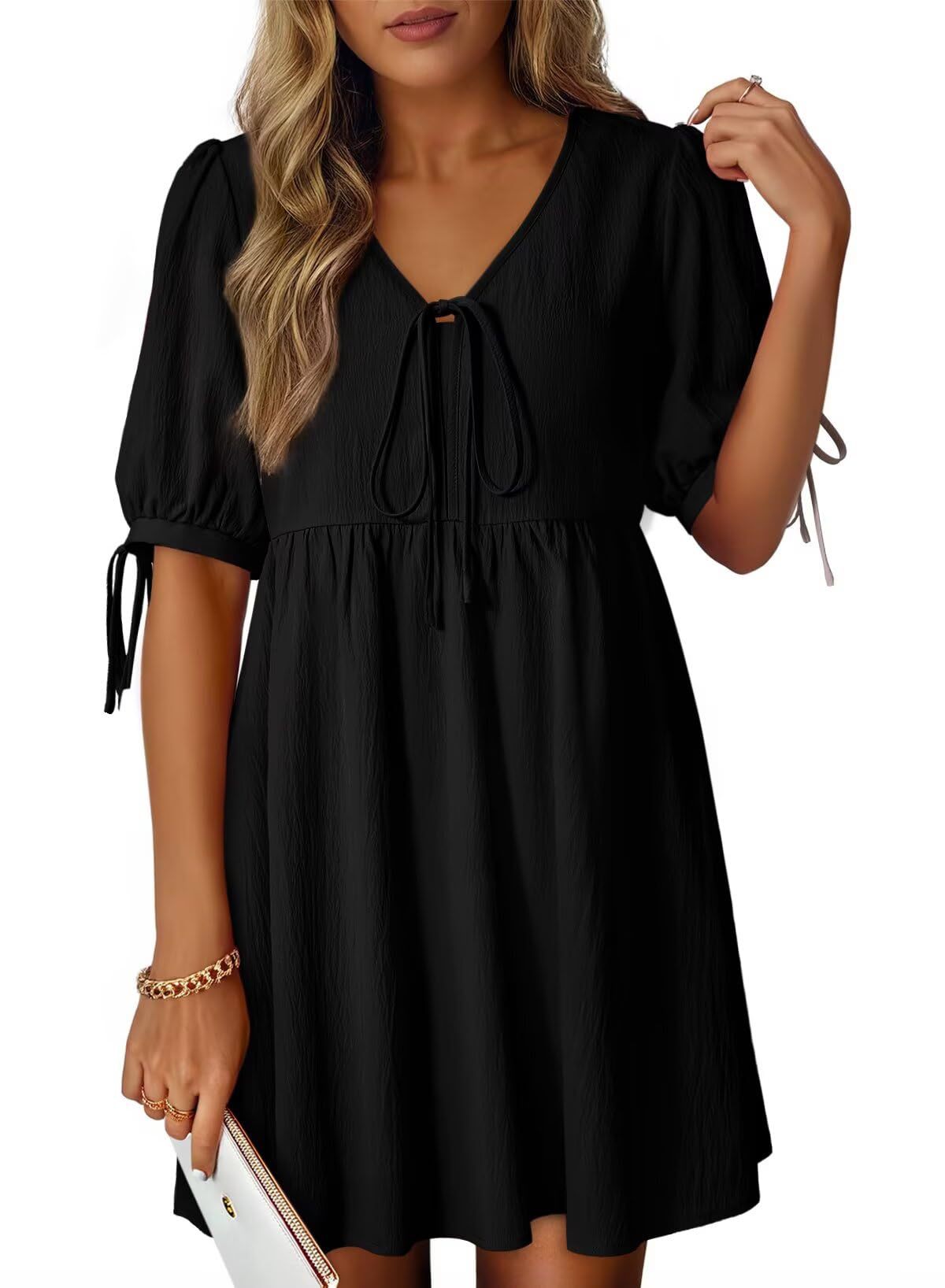 Beautiful Women's Fashion Loose Puff Sleeve Dress