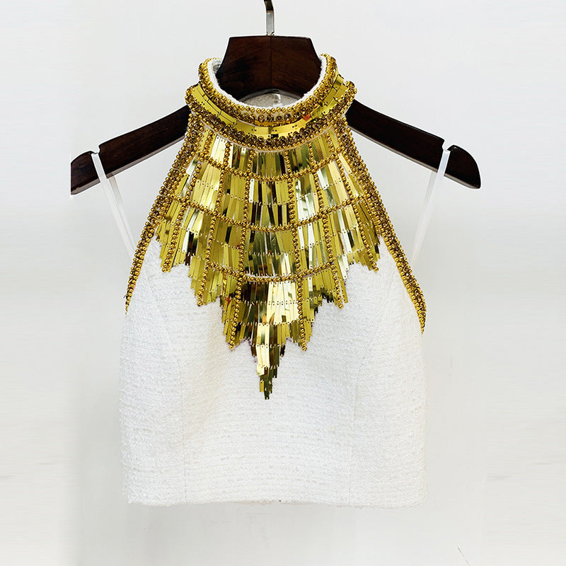 Fashion Beautiful Bead Diamond Metal Sheet Fashion Casual Suit