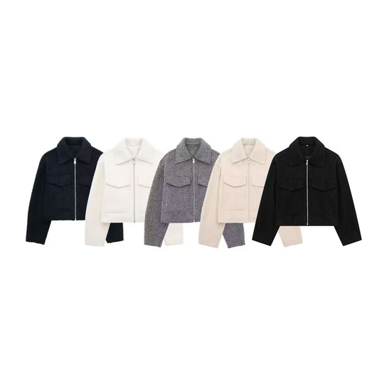 Women's Popular Street Fashion Soft Woolen Jackets