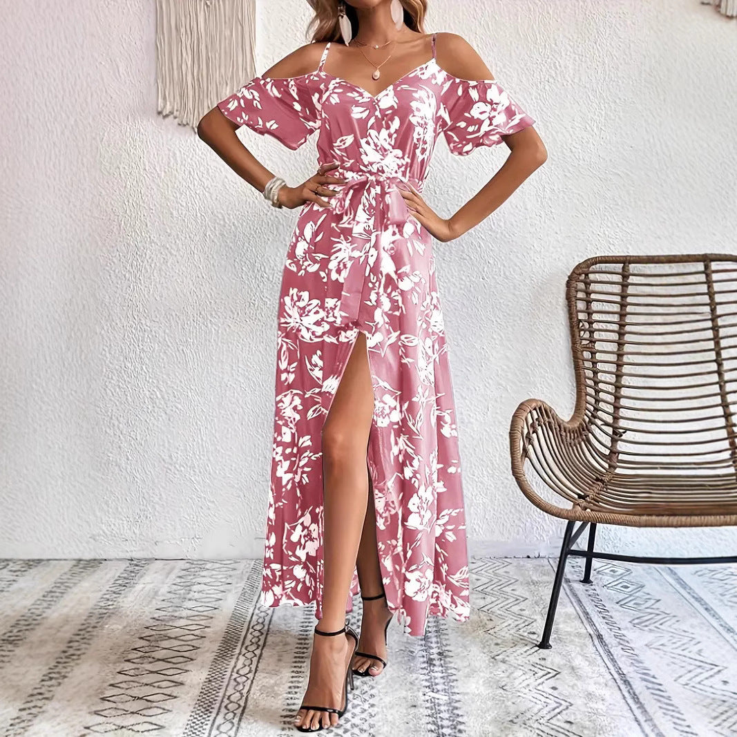 Women's Sexy Sling Irregular Long Floral Beach Skirts