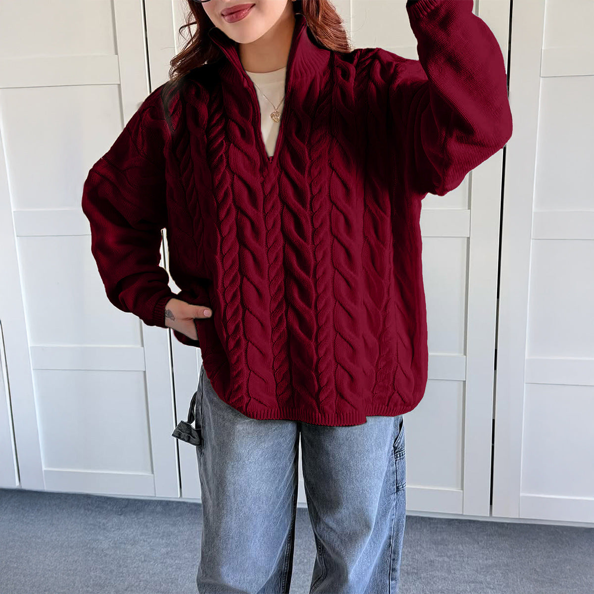 Women's Leisure Vacation Woolen Solid Color Long Clothing
