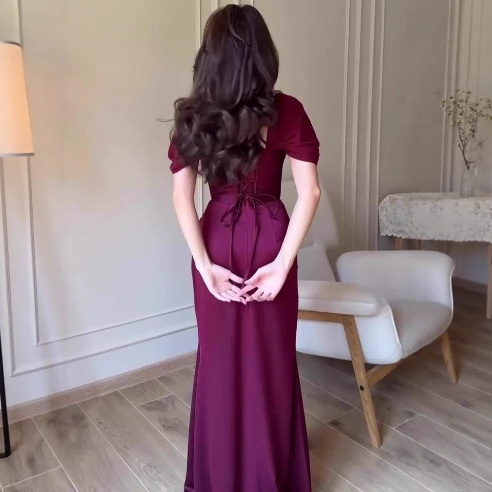 Women's Spring Gorgeous Noble Elegant Short-sleeved Dress Dresses