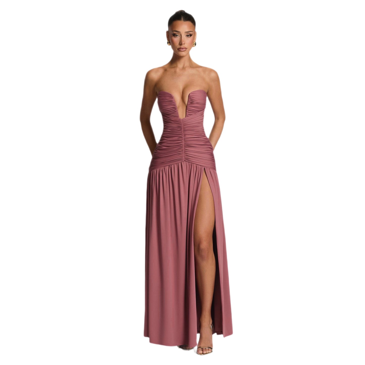 Women's Temperament Pure Color Sexy Tube High Tops