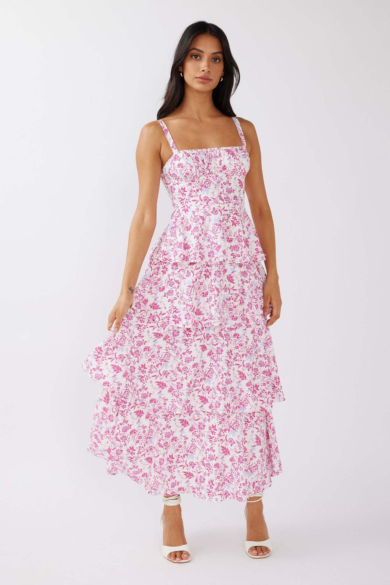 Bow Floral Dress Holiday Party Temperament Dresses