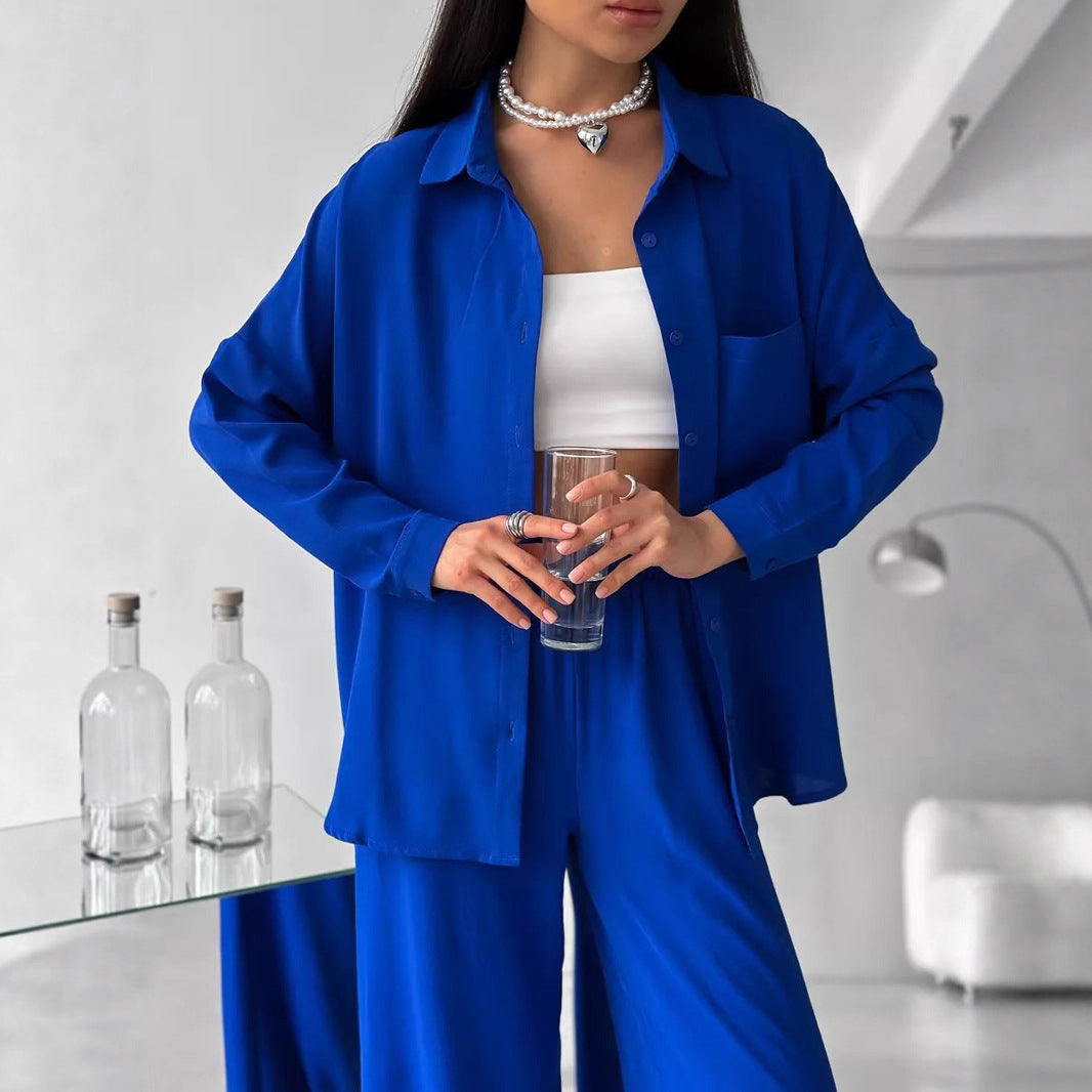 Unique Women's Solid Color Pocket Trousers Fashion Casual Suit