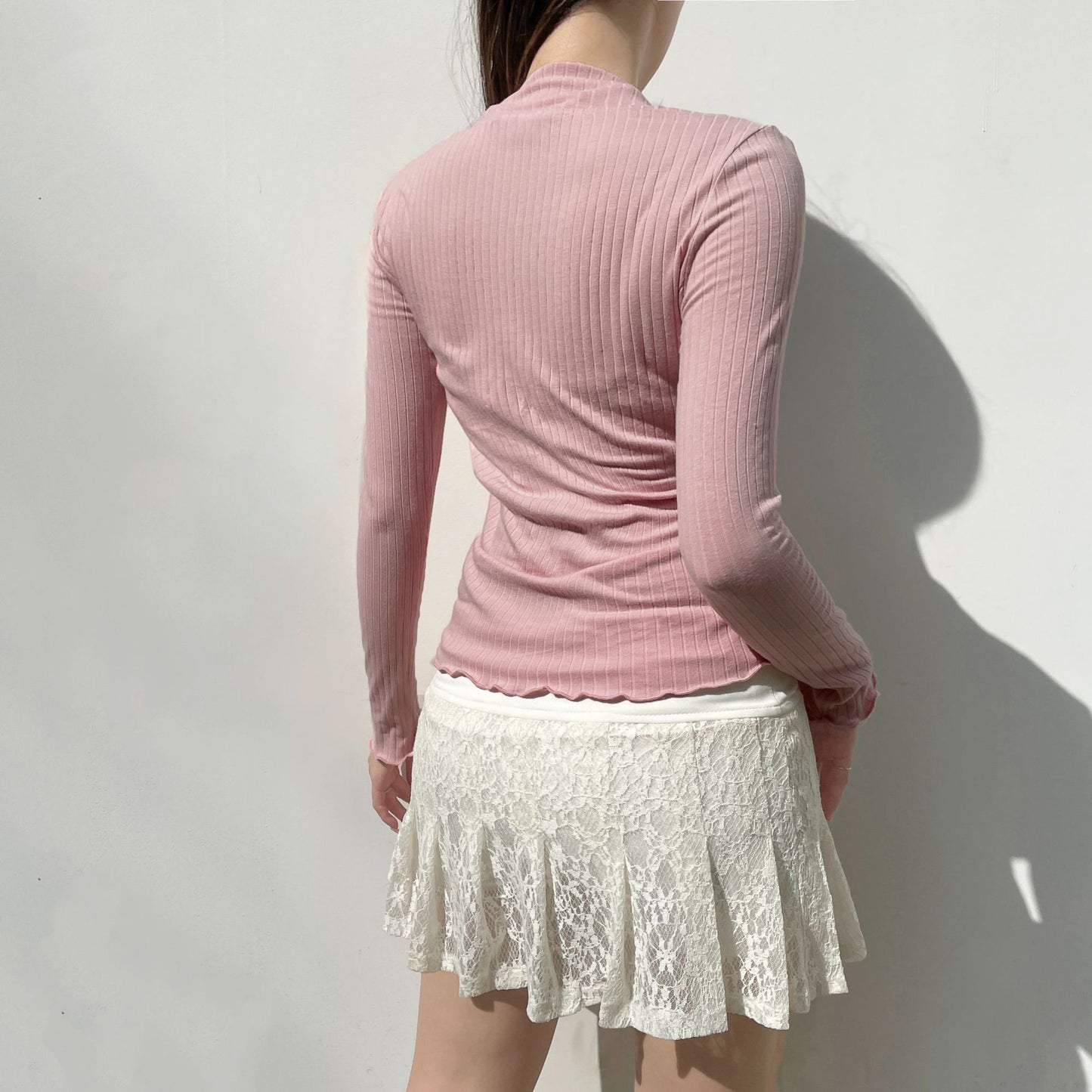 Gentle Sweet Style Lace Stitching Bow Blouses