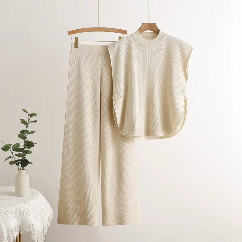 Women's Style Fashion Loose Crew Neck Split Suits