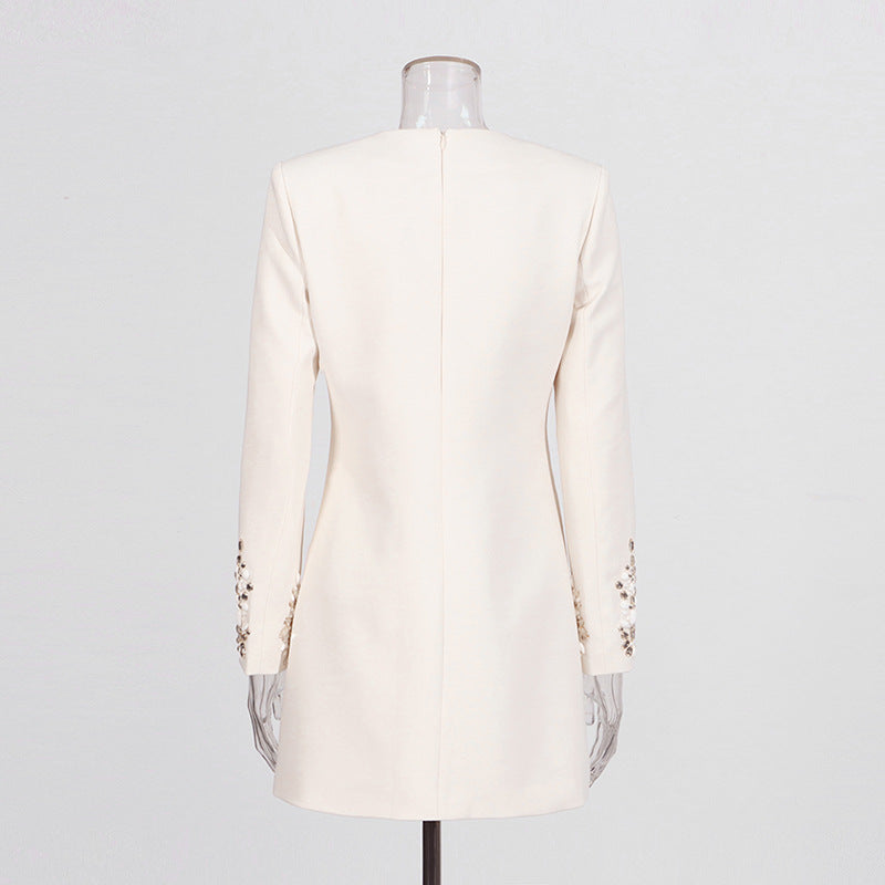 Temperament Elegant Fashion Diamond Round Neck Skirts