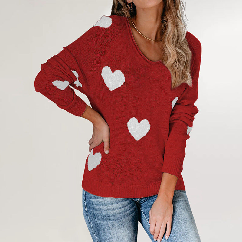 Women's Loose Love Valentine's Day Pullover Sweaters