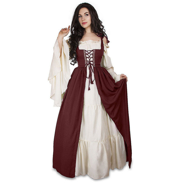 Tied Waist Medieval Renaissance Retro Court Dresses