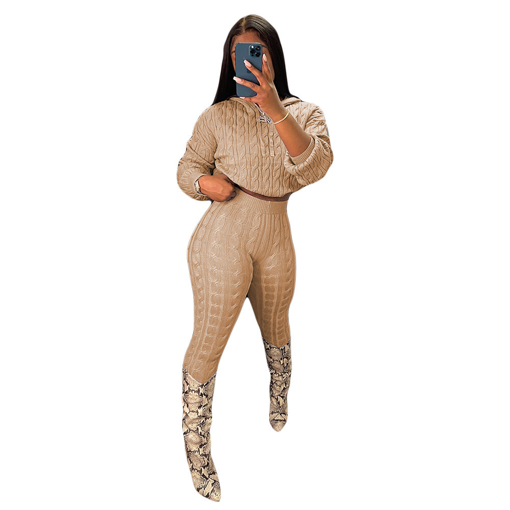 Women's Slouchy Solid Color Set Two-piece Suits