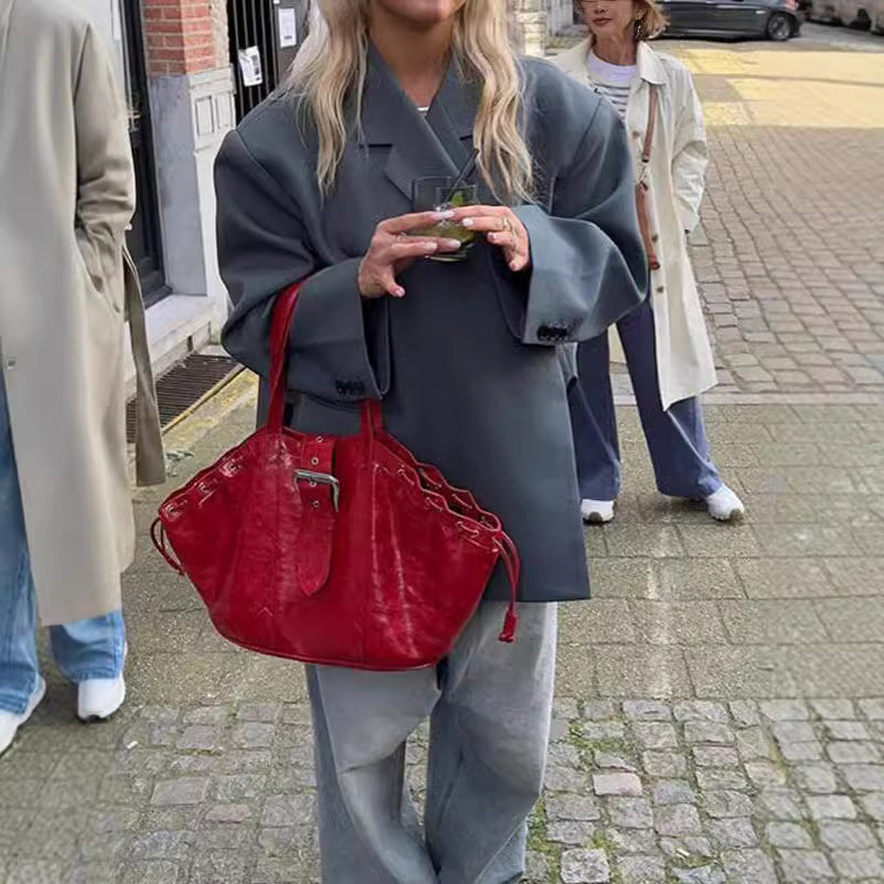 Women's Lapel Side Slit Fashion Loose Pockets Blazers