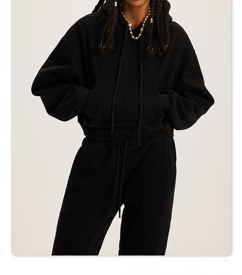 Women's Hooded Long Sleeve Two-piece Set Suits