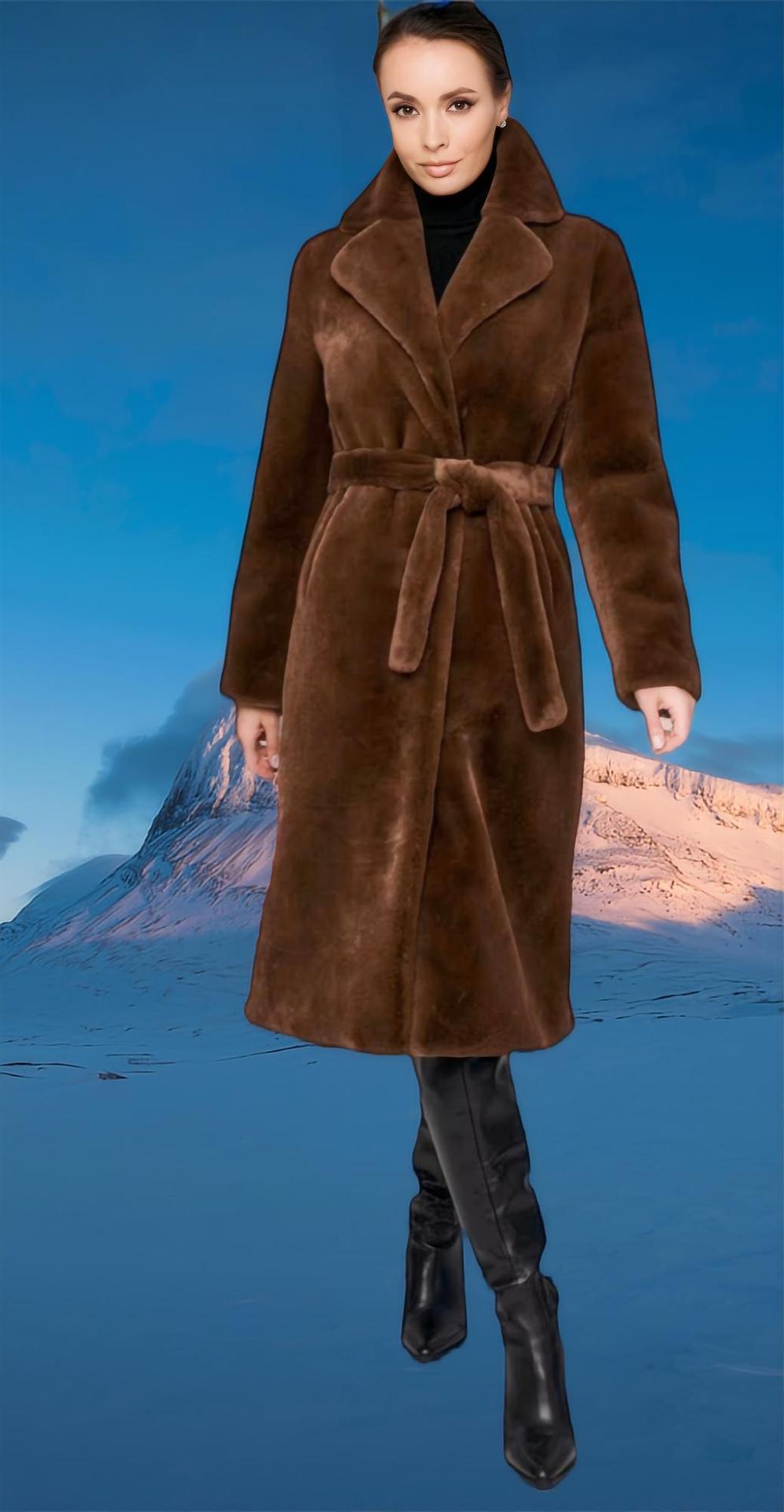 Women's Faux Fur Collar Thickened Long Section Coats