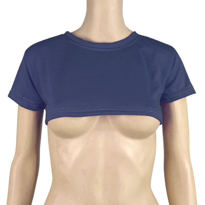 Women's Sexy Casual T-shirt Short-sleeved Solid Color Blouses
