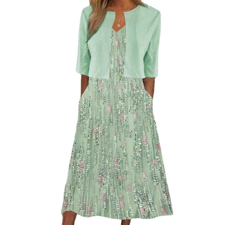 Women's Mature Elegant Long Two-piece Set Dress Dresses