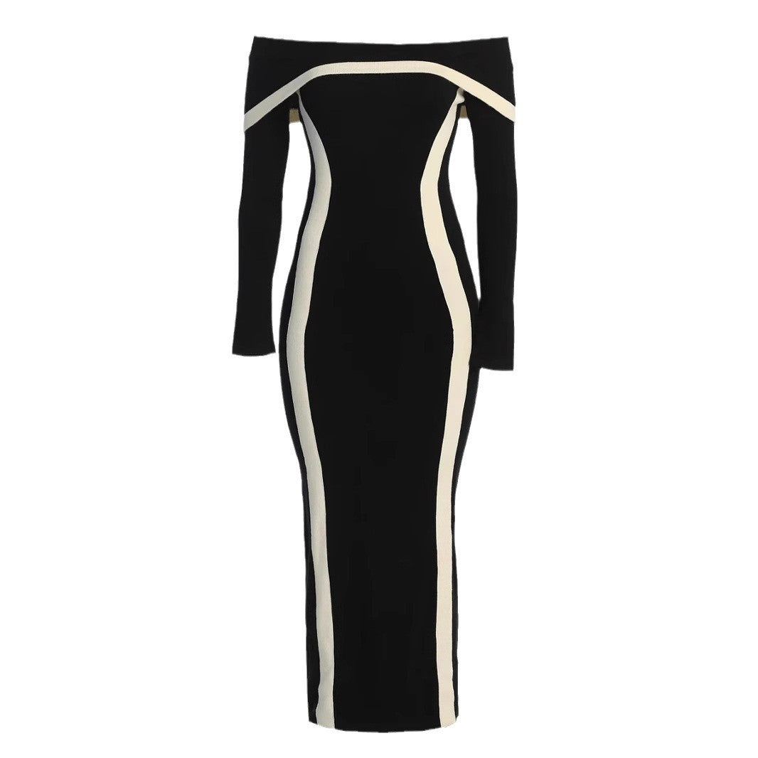 Women's Elegant Sexy Contrast Color Slim Fit Dresses