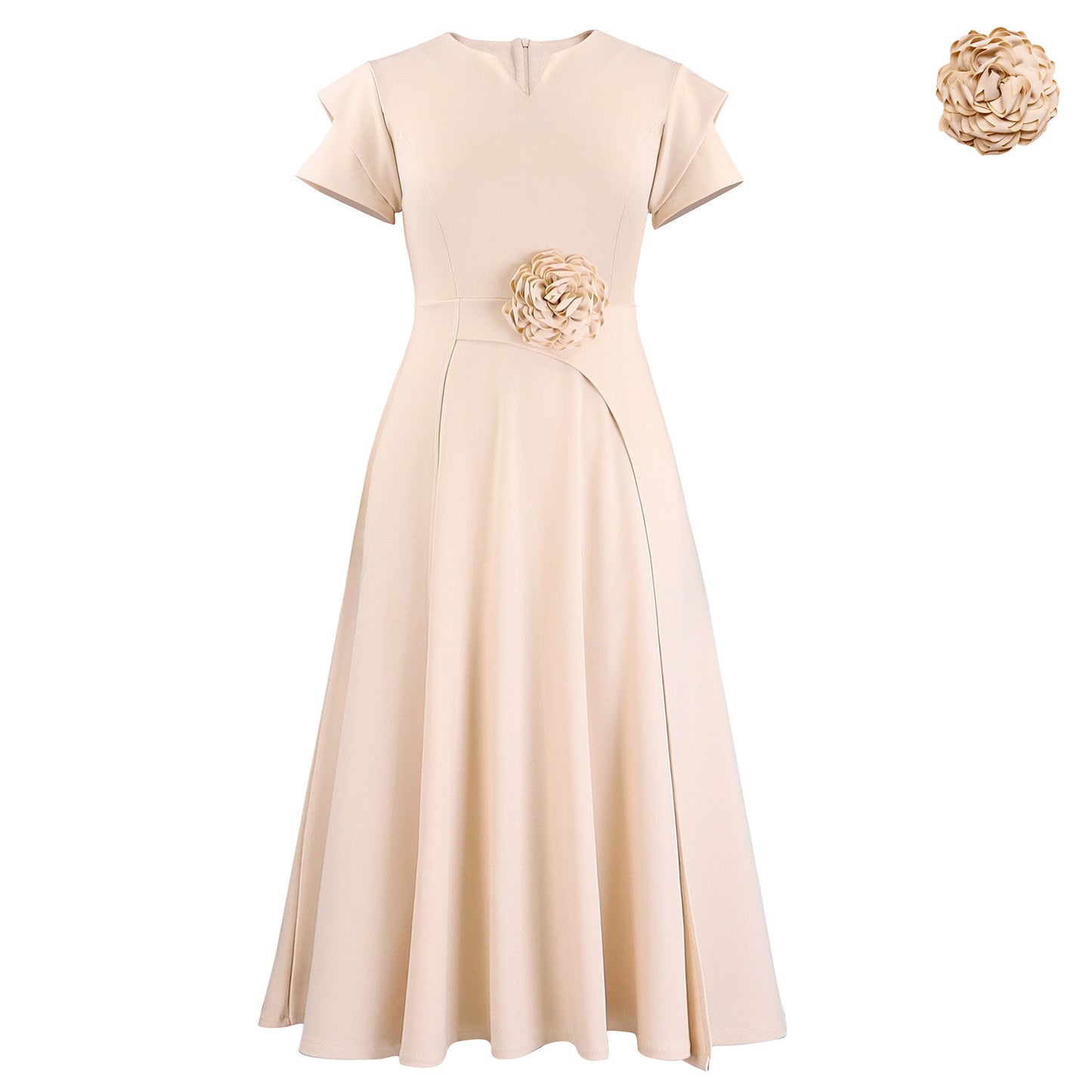 Women's Summer Elegant Large Mid-length High Waist Big Swing Dress