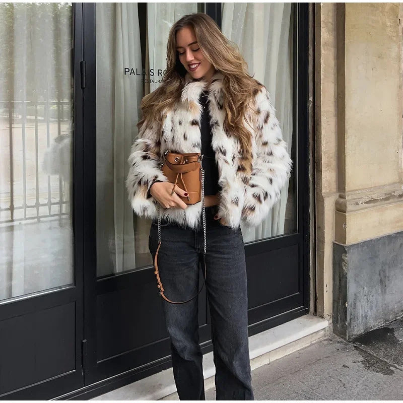 Women's New Autumn Design Leopard Fur Jackets
