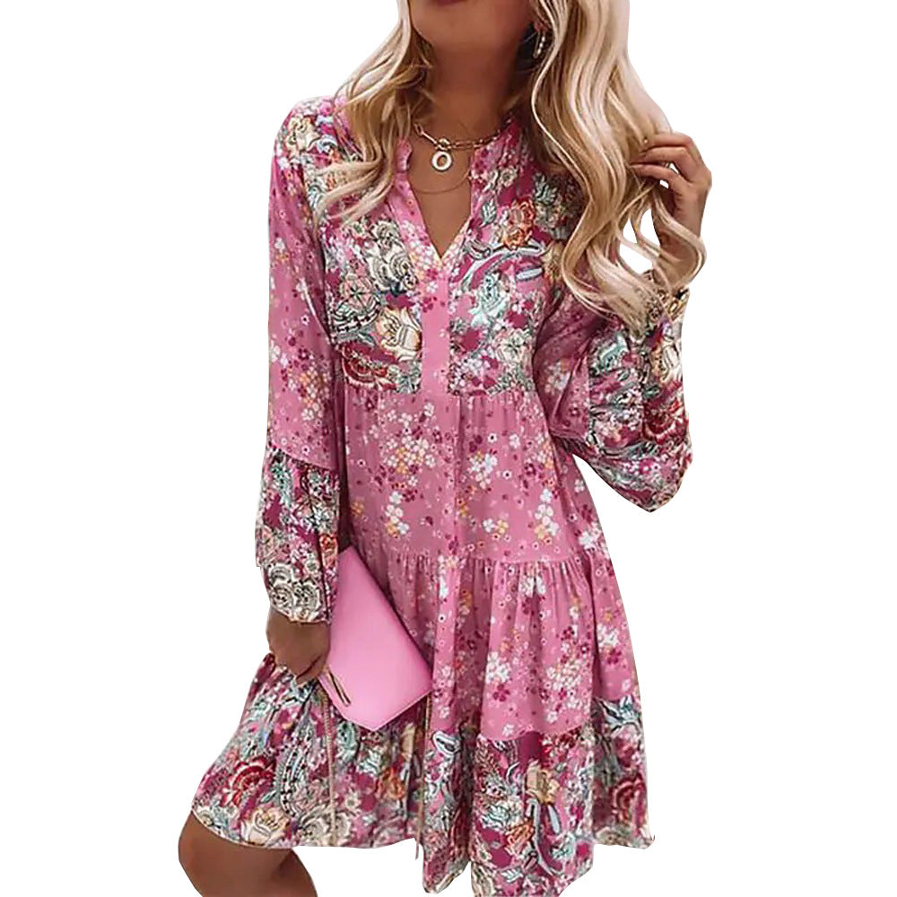 Comfortable Women's Autumn Long Sleeve Temperament Dress