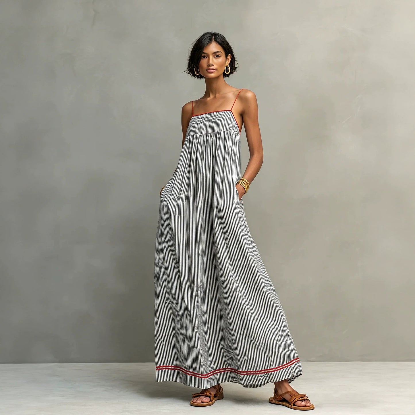 Women's Summer Fashion Casual Spaghetti Straps Sleeveless Dress