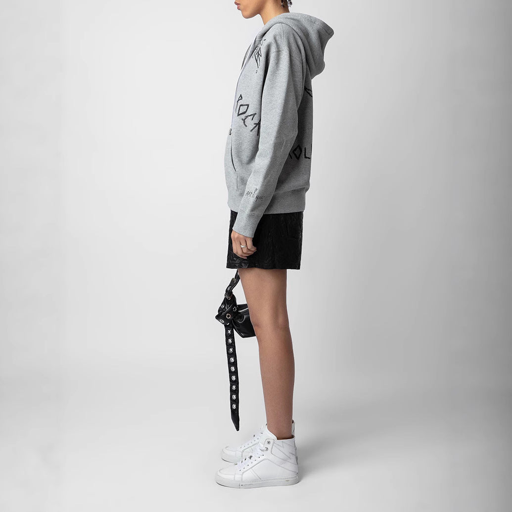 Women's Winter French Niche Iti Letters Printing Veet Sweaters